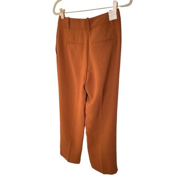 Aritzia The Effortless Pants Wilfred High Rise Wide Leg Pleated Anise Brown Sz S - Picture 8 of 10